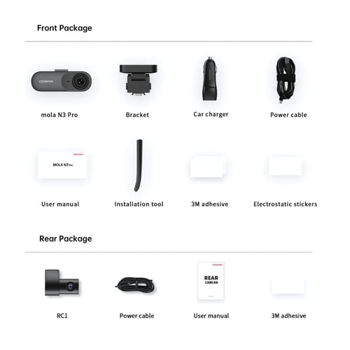 داش كام سيارة DDPAI Mola N3 Pro GPS امامية وخلفية...