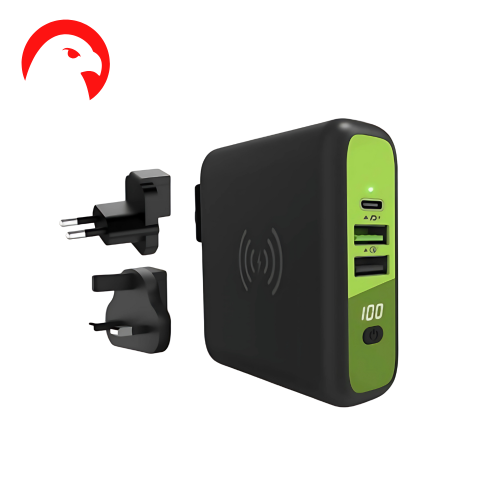 شاحن جداري + شاحن لاسلكي + باور بنك سعة 8000 مللي...