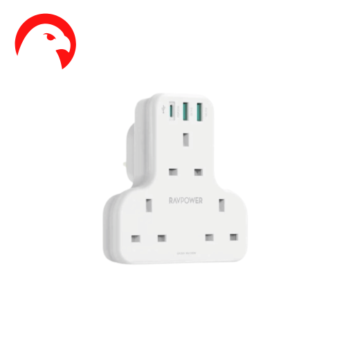 فيش جداري راف باور بايونير 3 مداخل طاقة 2 USB ومنف...