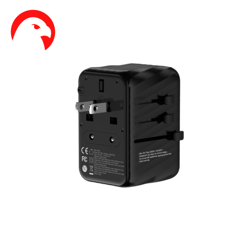 فيش سفر عالمي 25 واط - منفذ 2usb + pd من EONE