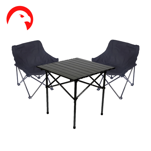 طقم تخييم قابل للطي: طاولة و2 كرسي