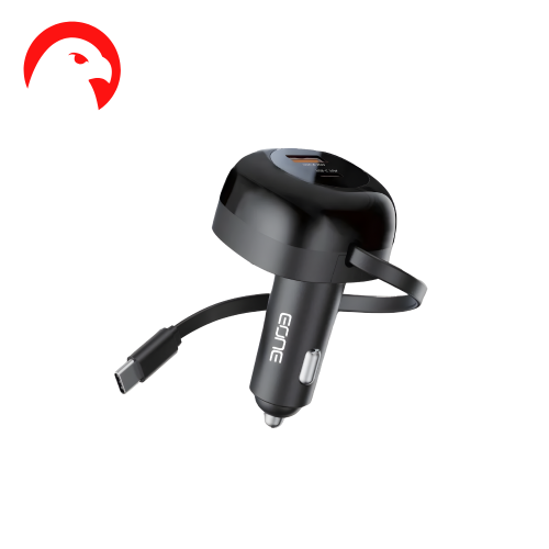 شاحن سيارة 81 واط EONE مخرجين USB+PD مدمج كابل تاي...