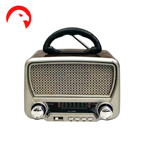 راديو كلاسيكي طراز خشبي صغير مع مكبر صوت بلوتوث -...