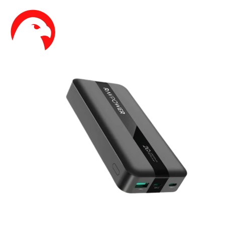 شاحن متنقل راف باور بقوة 20mAh الف مع منافذ 2PD وم...