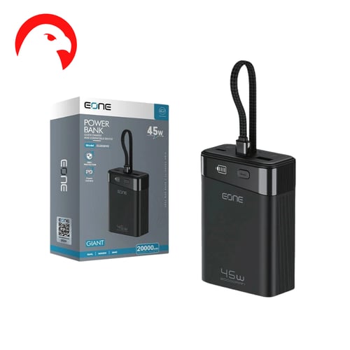 بطارية متنقلة Eone بقوة 45w / 20000mAh مدمج كابل ت...