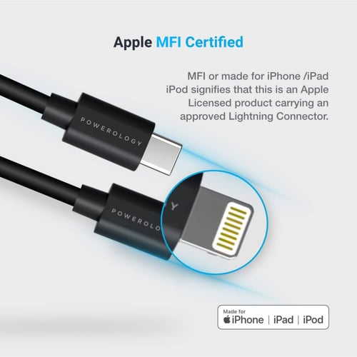 كابل باورولوجي تايب سي إلى لايتنينغ بطول 3 متر