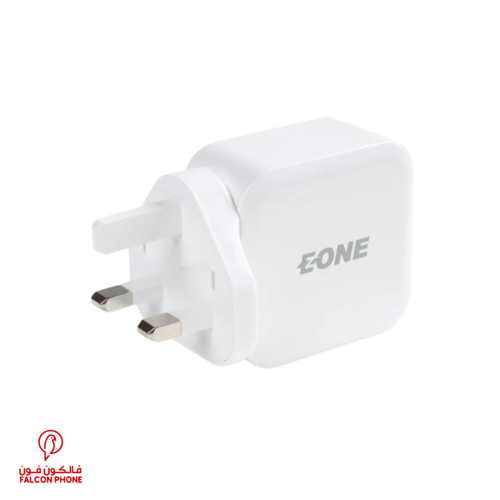 فيش جداري EONE مخرجين USB بقوة 24 وات - أبيض