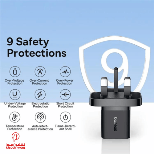 شاحن جداري بيسوس 30w منفذ PD - GaN5