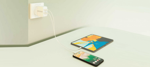 ليكترونك - شاحن جداري بمنفذين بقوة 65 واط