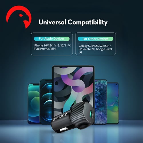 شاحن سيارة راف باور 20 واط بايونير منفذ تايب سى مع...