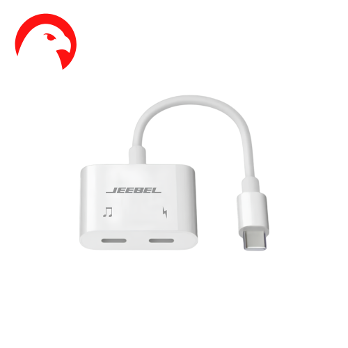 وصلة جيبيل محول من USB-C إلى منفذين USB-C للشحن وا...