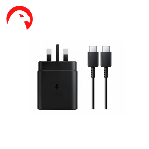 فيش جداري سامسونج اصلى PD بقوة 25W مع كابل - أسود