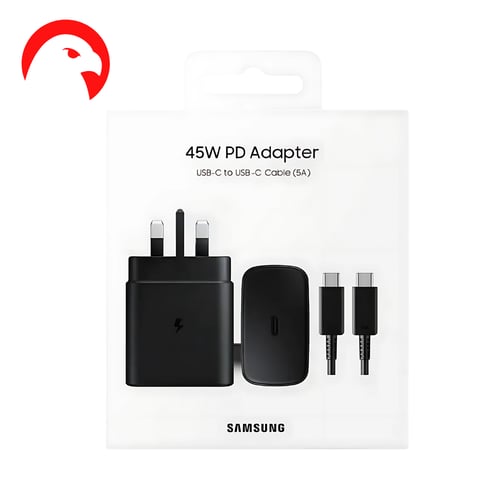 فيش جداري سامسونج اصلى PD بقوة 45W مع كابل - أسود