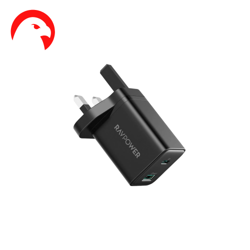 شاحن راف باور جداري بقوة 30 واط، مزود بمنفذين USB...