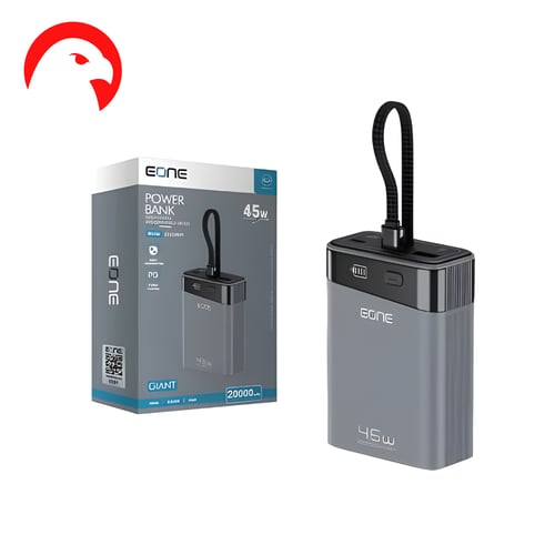 بطارية متنقلة Eone بقوة 45w / 20000mAh مدمج كابل ت...