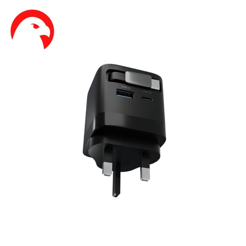 شاحن جداري بتقنية GAN قوة 65 واط منفذين سريع ومتعد...