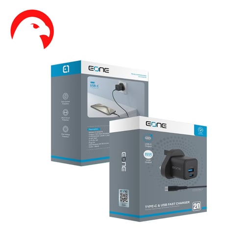 اي وان - فيش جداري بقوة 20 واط مخرجين (تايب سي - ي...