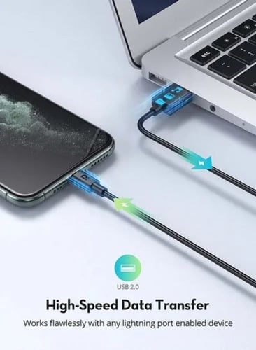كابل شحن ومزامنة بيانات USB معتمد من أبل 1متر أسود