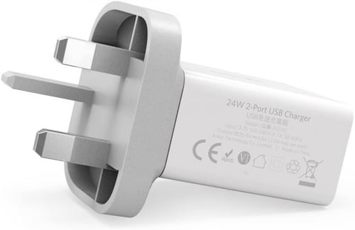 شاحن جداري بمنفذين وبقوة 24واط من انكر