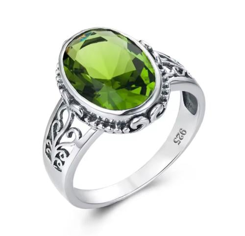 خاتم بيريدوت 925 من الفضه