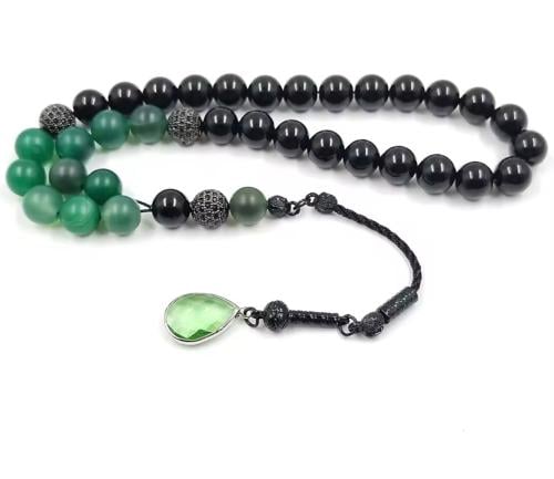 سبحه من حجر العقيق الطبيعي