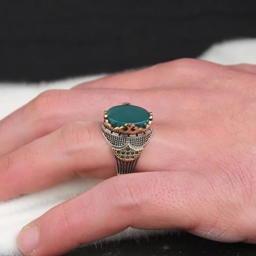 خاتم عقيق الطبيعي من الفضه عبار 925