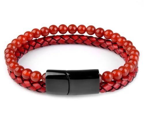 سوارة من الجلد الطبيعي والحجر الطبيعي