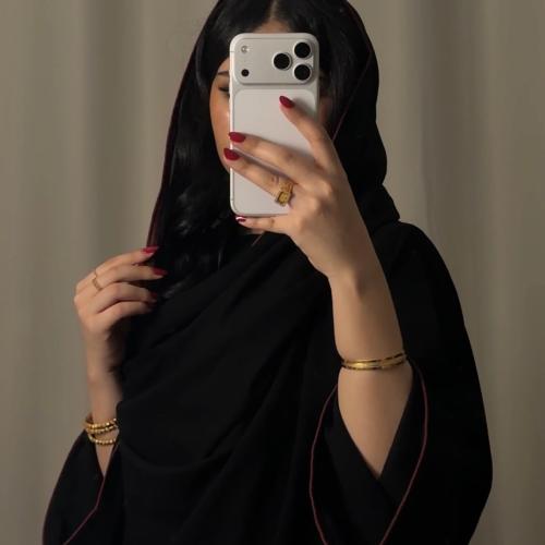 عبايه ( N103 ) تطريز ورد ملون