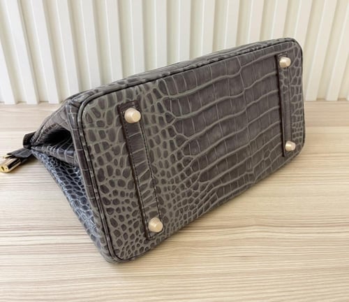 Hermes بيركن تمساح رمادي