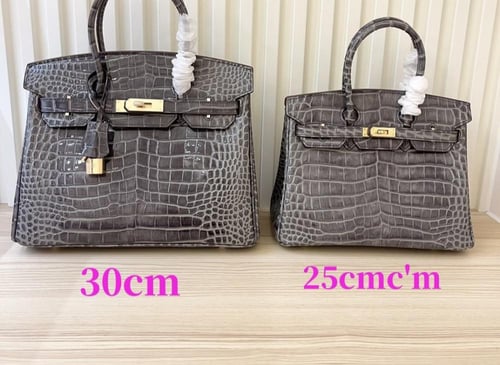 Hermes بيركن تمساح رمادي