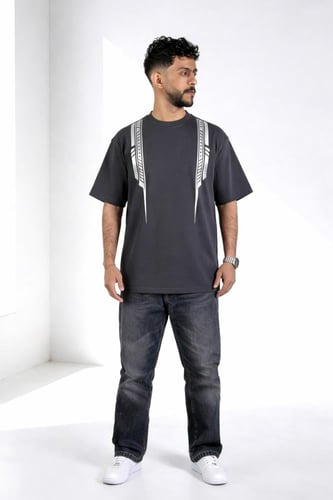 Bisht Grey Silver Tee تيشيرت بشت رمادي فضي