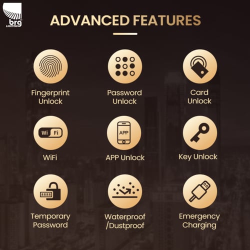 قفل باب ذكي أبواب الخشب