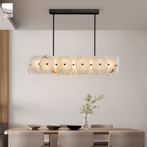 Spanish marble chandelier, Marvel black, 2 meters size