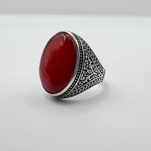 Yemeni red agate with luxurious craftsmanship, 925...