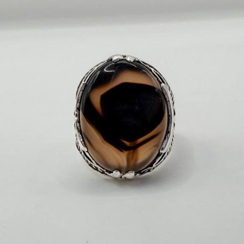 Yemeni agate with natural picture in 925 silver
