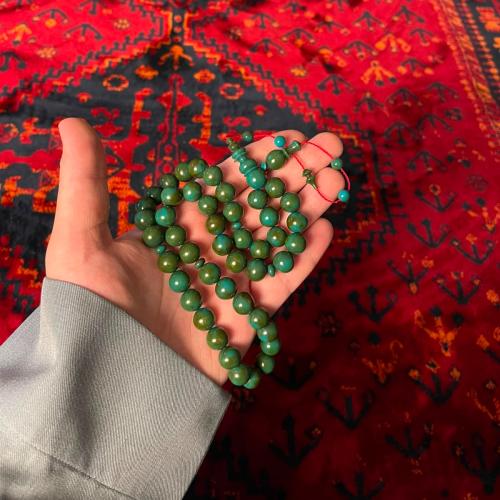 سبحه فاتوران تمليكه 51 خرزه زيتي مخلوط