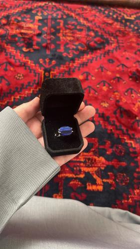 خاتم شنكار اذرق معرق