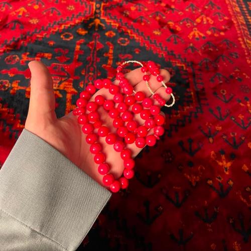 سبحه فاتوران تمليكه 51 خرزه أحمر