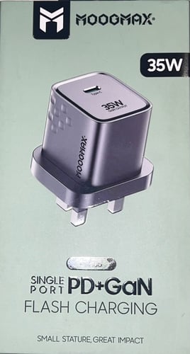 MOOGMAX GaN 35W PD fast charger with Type-C port —...