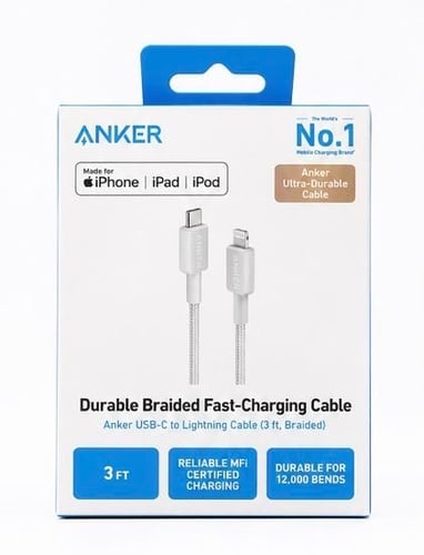 Anker white charger cable