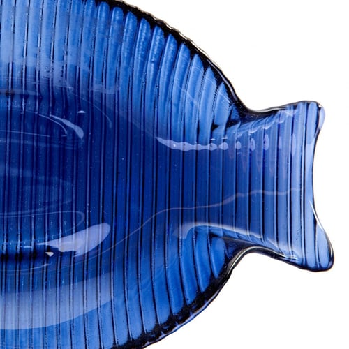 صحن زجاجي فاخر Riba Blue