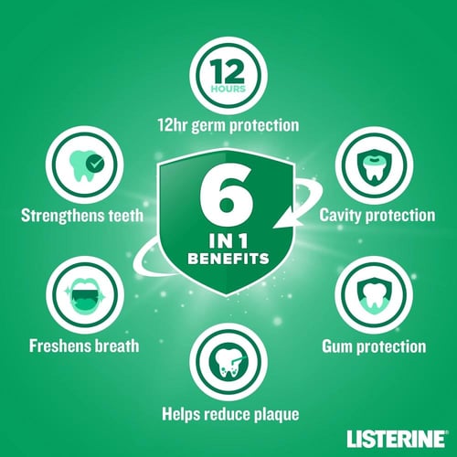 غسول الفم LISTERINE بطعم النعناع الهادئ