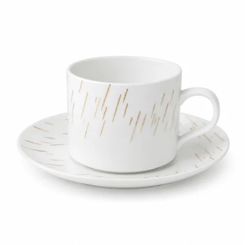 Golden Stripes Coffee Cup