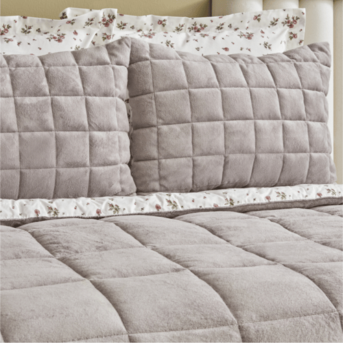 طقم مفارش مزدوج كوين Lorrie رمادي