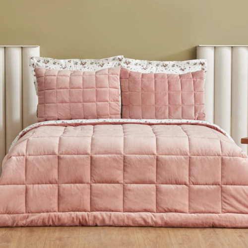 طقم مفارش مزدوج كوين Lorrie وردي