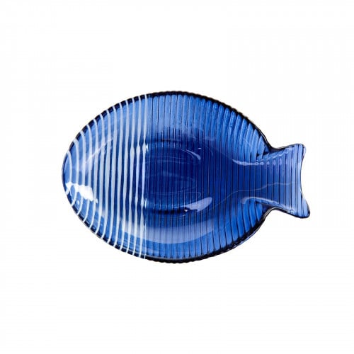 صحن زجاجي فاخر Riba Blue