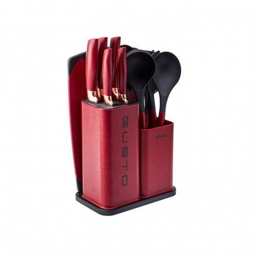 طقم ملاعق طبخ وسكاكين Gusto Bordo