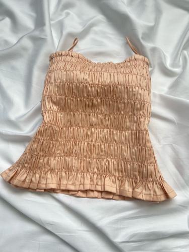 Peach Scrunched fit top - توب مشدود بلون خوخي
