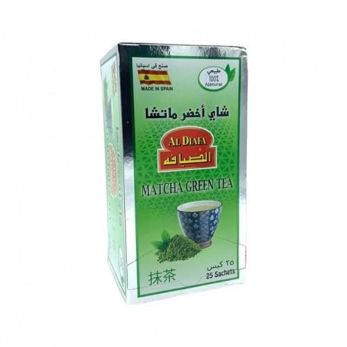 أكياس شاي أخضر ماتشا طبيعي 100% من الضيافة- 25 كيس