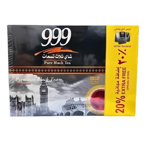 شاي ثلاث تسعات 999 تعليقة 120 كيس